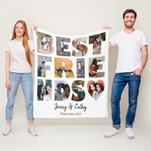 Couverture Polaire 12 Collage de photos des meilleurs amis du coeur