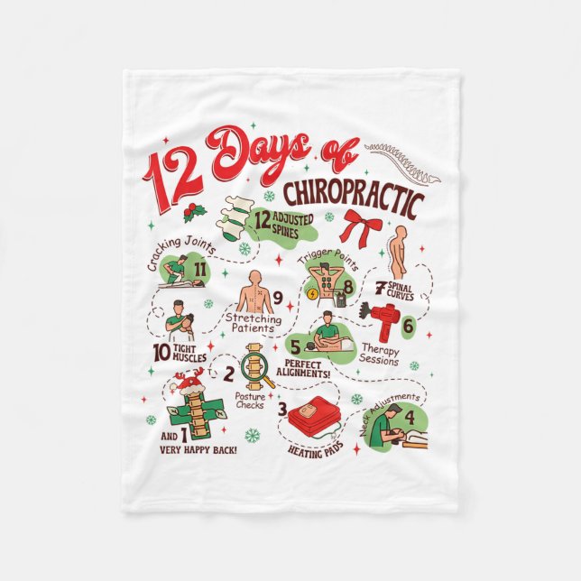 Couverture Polaire 12 Days Of Chiropractic Christmas Chiropractor  (Devant)