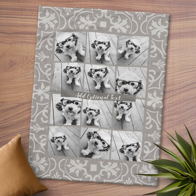 Couverture Polaire 12 Photo Collage - Agritourisme rustique Motif bei (Personalized Fleece Blanket - Add Photos and Text or Customize completely in advanced design area)