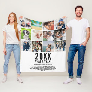 Couverture Polaire 12 Photo Collage Famille Année En Revue Moderne