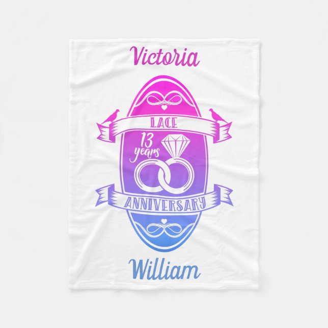 Couverture Polaire 13 ans traditionnel dentelle 13e anniversaire de m (Devant)