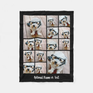 Couverture Polaire 14 Photo Collage carré noir blanc calligraphie