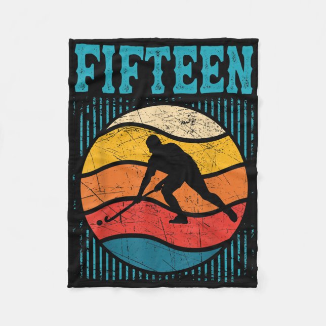Couverture Polaire 15th Birthday Retro Field Hockey 15 Years Old Boy  (Devant)