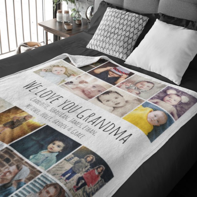 Couverture Polaire 16 Photos Collage and Personalized Texte (Créateur téléchargé)