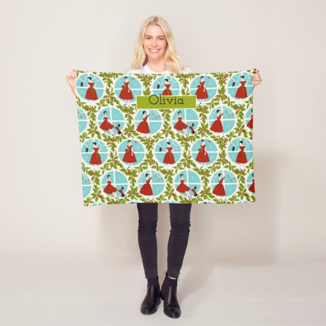 Couverture Polaire 1950's Vintage Christmas (En situation)