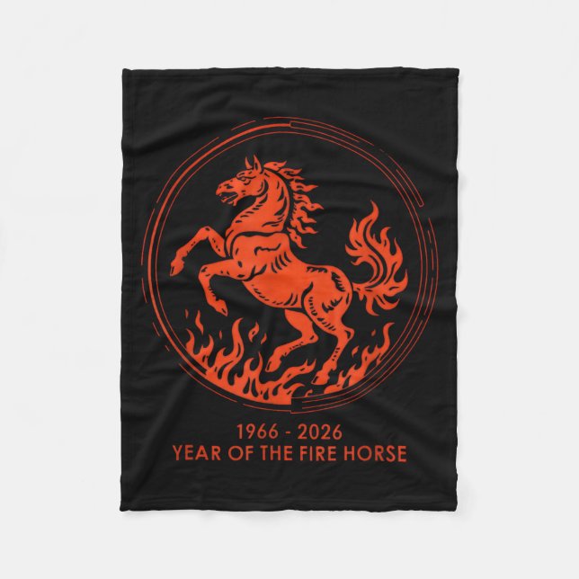 Couverture Polaire 1966 2026 Année du Cheval de Feu 60e Anniversaire (Devant)