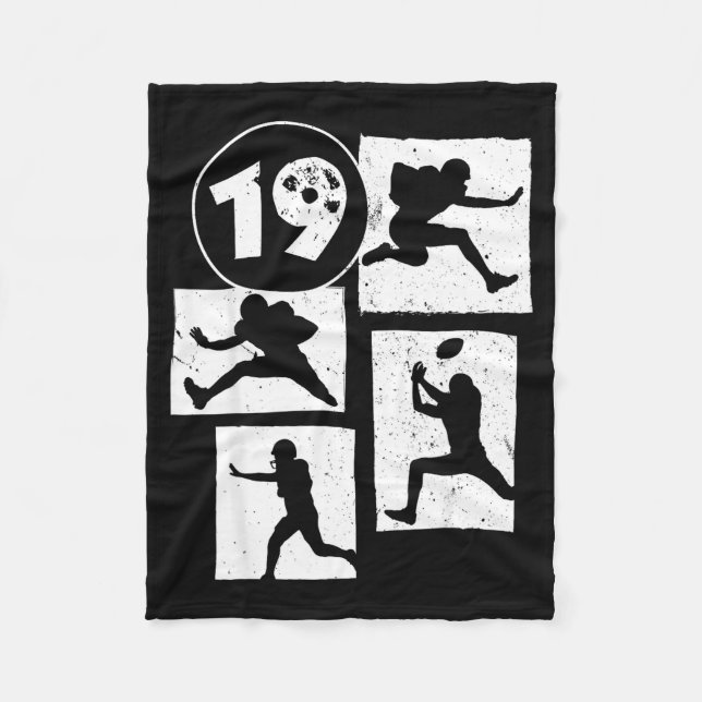 Couverture Polaire 19th Birthday Retro American Football 19 Years Old (Devant)