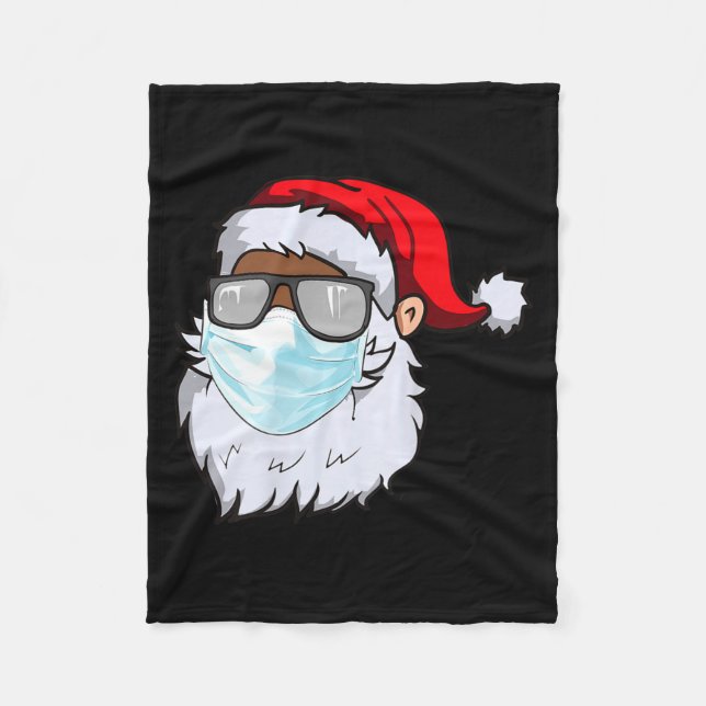 Couverture Polaire 2020 Santa With Face Mask Black African American C (Devant)