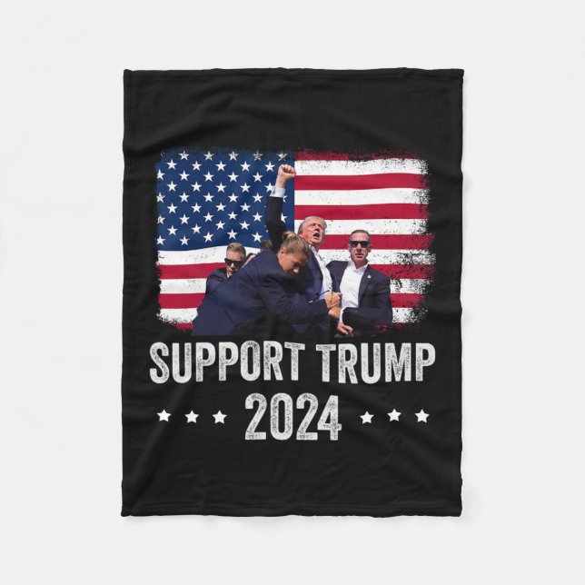 Couverture Polaire 2024 - Soutenez Trump - Priez Pour L'Amérique (Devant)