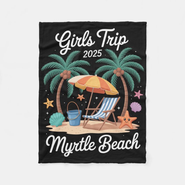 Couverture Polaire 2025 Girls Trip Myrtle Beach Matching Vacation Bes (Devant)