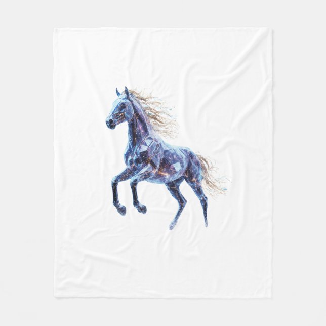 Couverture Polaire 2026 Future Tech : Cheval Cyber Cristal Hyper-Réal (Devant)