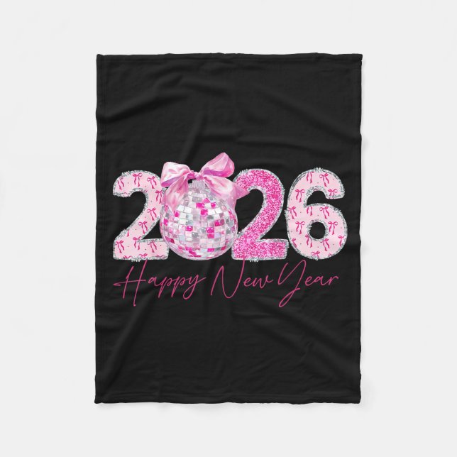 Couverture Polaire 2026 Happy New Year Bow Patch Disco Ball  (Devant)