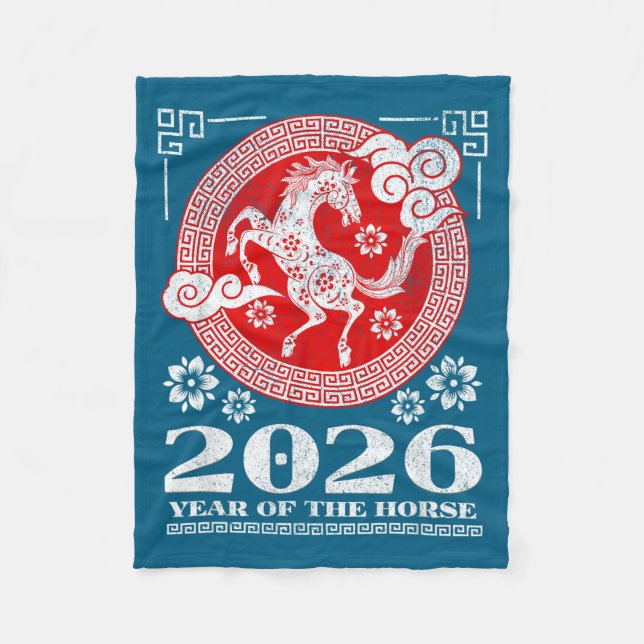 Couverture Polaire 2026 Lunar Chinese New Year Fire Horse  (Devant)