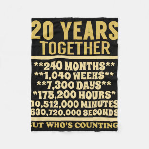 Couverture Polaire 20 Anniversaire T Chemise 20e Mariage Coup cadeau