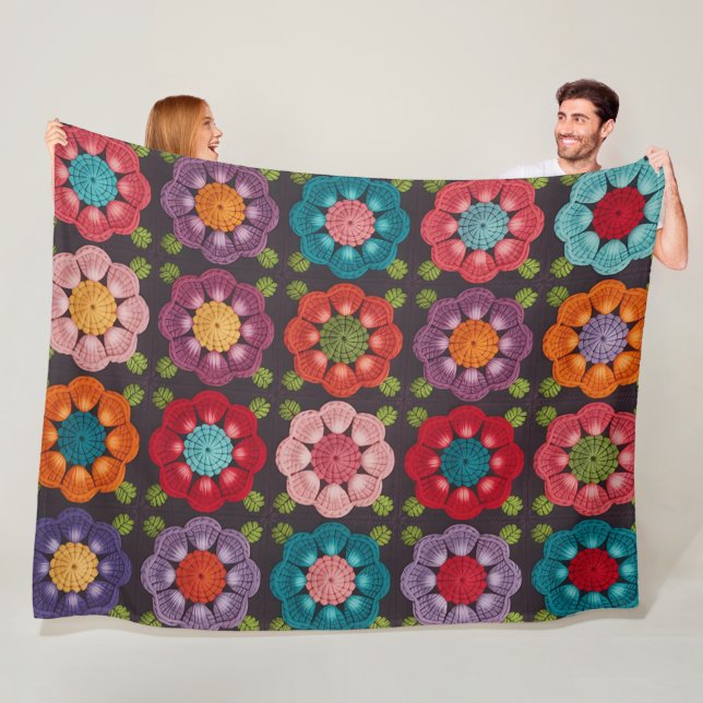 Couverture Polaire 20 Daisy Flower Pattern Throw Blanket  Soft Fleece (En situation)