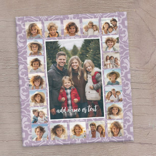 Couverture Polaire 21 Photo Collage et Motif de tuiles CAN Edit viole