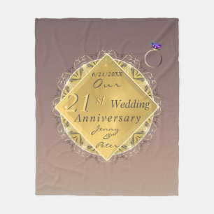 Couverture Polaire 21e anniversaire du Mariage laiton et laiton d'oli