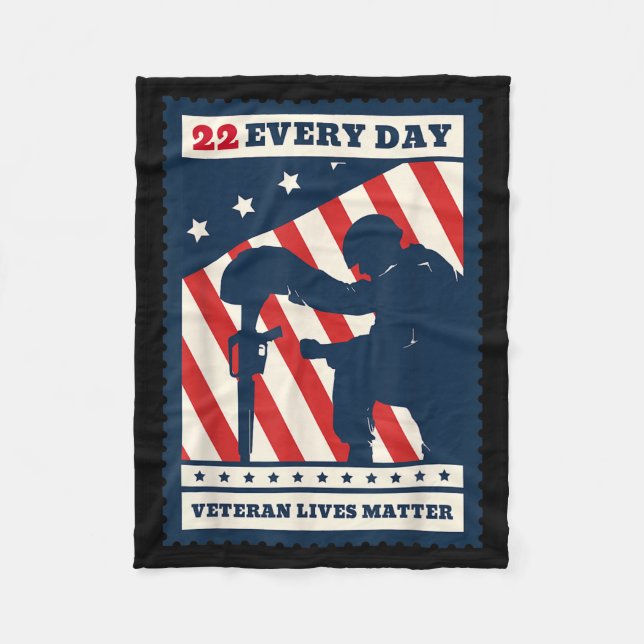 Couverture Polaire 22 Every Day Veteran Lives Veteran Suicide Awarene (Devant)
