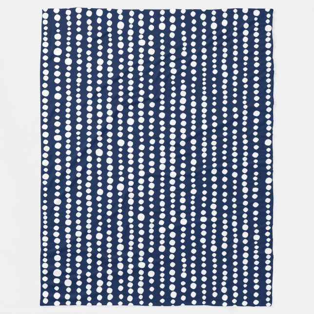 Couverture Polaire 230216 - Blanc sur Indigo Blue 001744 (Devant)