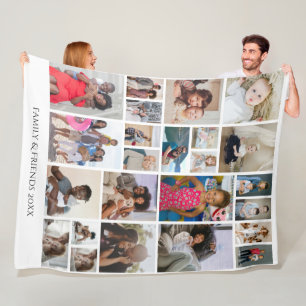 Couverture Polaire 24 Photo Collage Famille personnalisée