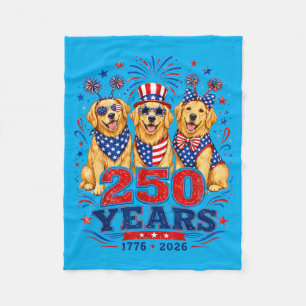 Couverture Polaire 250 Ans 1776 2026 Golden Retriever Chien Patriotiq