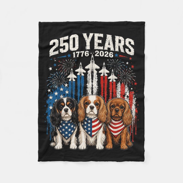 Couverture Polaire 250 Ans Cavalier King Charles Spaniel d'Amérique (Devant)