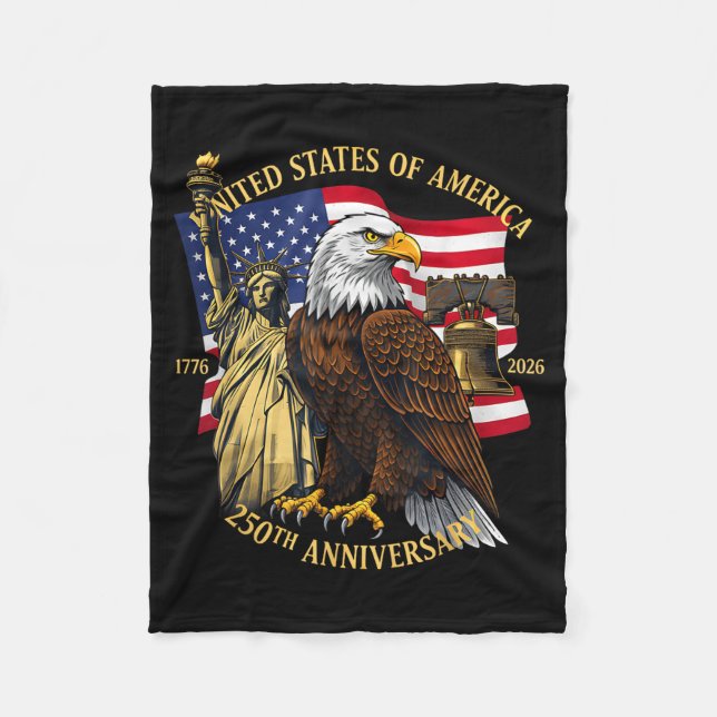 Couverture Polaire 250 Years 1776-2026 250th Birthday Eagle Liberty B (Devant)
