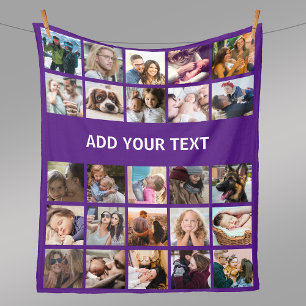 Couverture Polaire 25 Photo Collage Purple
