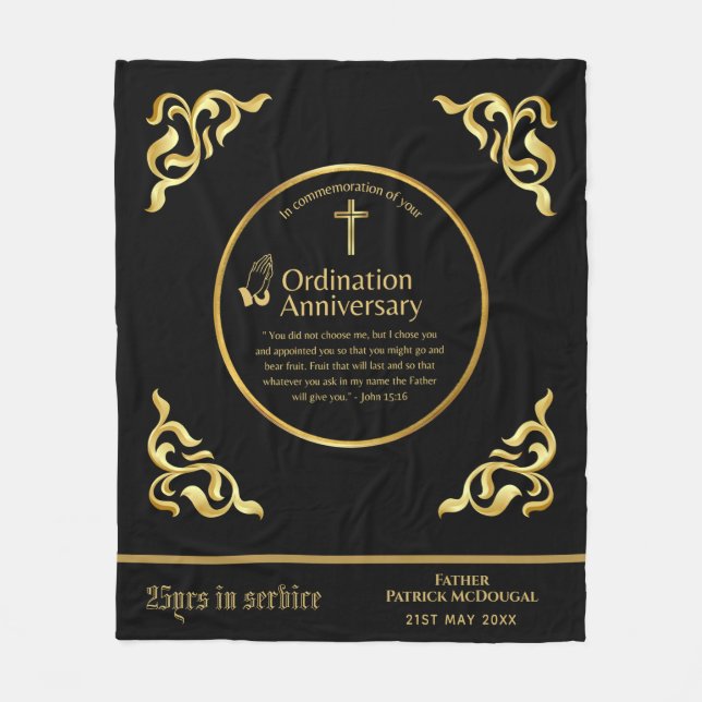 Couverture Polaire 25e 50e ANNIVERSAIRE DE L'ORDRE DU PRÊTRE Cadeau (Devant)