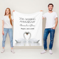 25e anniversaire mariage cygnes blancs en amour