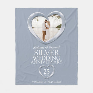 Couverture Polaire 25e anniversaire mariage d'argent coeur photo