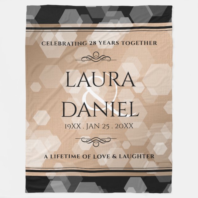 Couverture Polaire 28e anniversaire du Mariage de lin élégant (Devant)