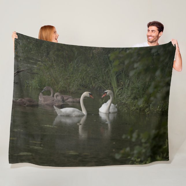 Couverture Polaire 2 cygnes (En situation)