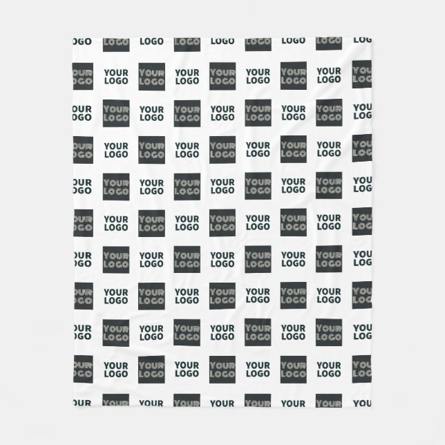 Couverture Polaire 2 Logos Simples Logos Répétitifs | Blanc (Devant)