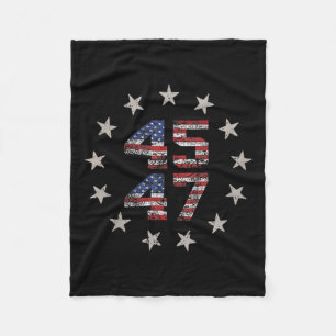 Couverture Polaire 2 Side Trump 2024 Président 45 47 American Flag Tr