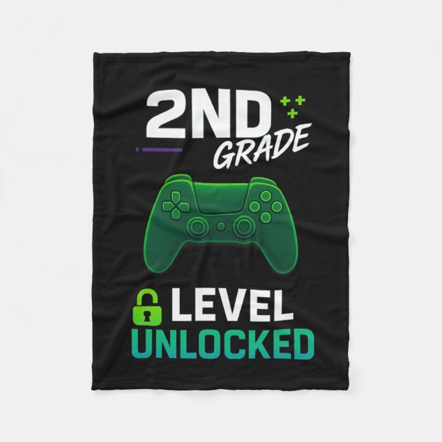 Couverture Polaire 2nd Grade Level Unlocked Gamer For Ck To School Ga (Devant)