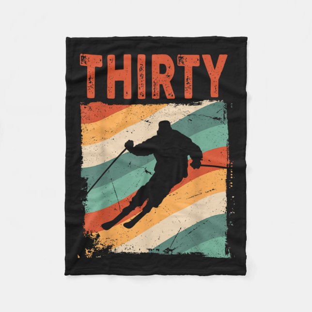 Couverture Polaire 30e Anniversaire Ski Rétro Ski 30 ans Hommes Femme (Devant)