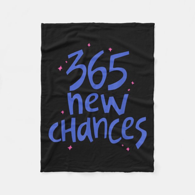 Couverture Polaire 365 New Chances Hapness Quote Insrational  (Devant)