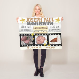 Couverture Polaire 3 Photo Star de Cinéma Bobine de Film Argent Bokeh