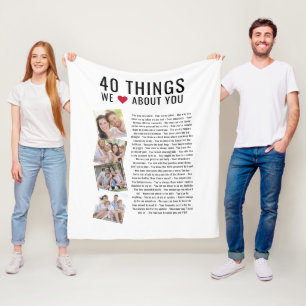 Couverture Polaire 40 Choses Que Nous Aimons De Vous   40e anniversai