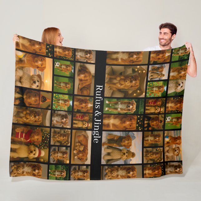 Couverture Polaire 40 Photo Collage Template And Text Personalized (En situation)