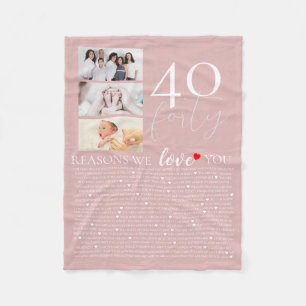 Couverture Polaire 40 raisons pour lesquelles nous t'aimons rose anni