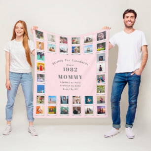 Couverture Polaire 40e anniversaire Photo Collage Mommy Fleece Blanke