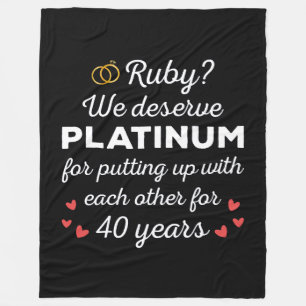 Couverture Polaire 40ème anniversaire du Mariage I - Ruby Funny Coupl