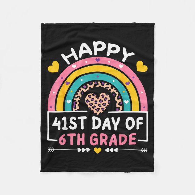 Couverture Polaire 41 Jours d'école Joyeux 41e jour de 6e année Ens (Devant)