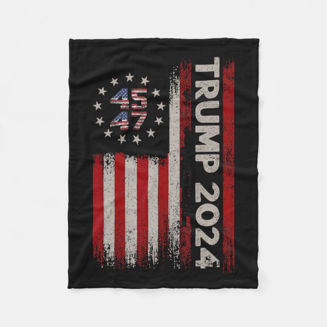 Couverture Polaire 45 47 Donald Trump 2024 Élection du drapeau améric (Devant)