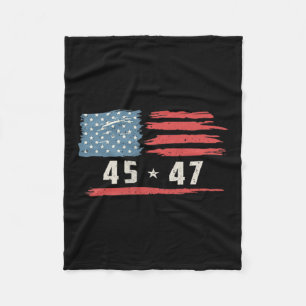 Couverture Polaire 45 47 Trump Président Vintage American Flag 2025 P
