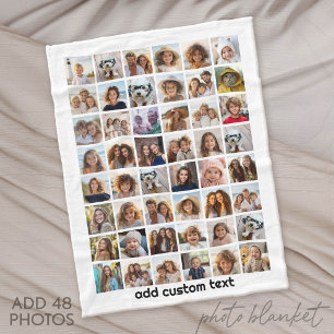 Couverture Polaire 48 Collage photo - 8 lignes 6 colonnes - Texte sim