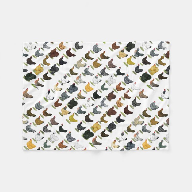 Couverture Polaire 49 poules de poulet (Devant (Horizontal))