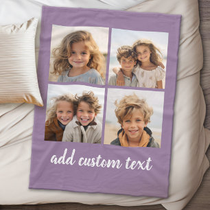 Couverture Polaire 4 Collage de photos - vous pouvez changer la coule